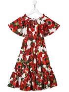 Dolce & Gabbana Kids Panna Dress - Red