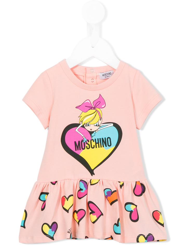 Moschino Kids Logo Print Dress, Infant Girl's, Size: 6-9 Mth, Pink/purple