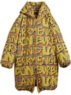 Burberry Graffiti Vintage Check Down-filled Puffer Coat - Yellow &