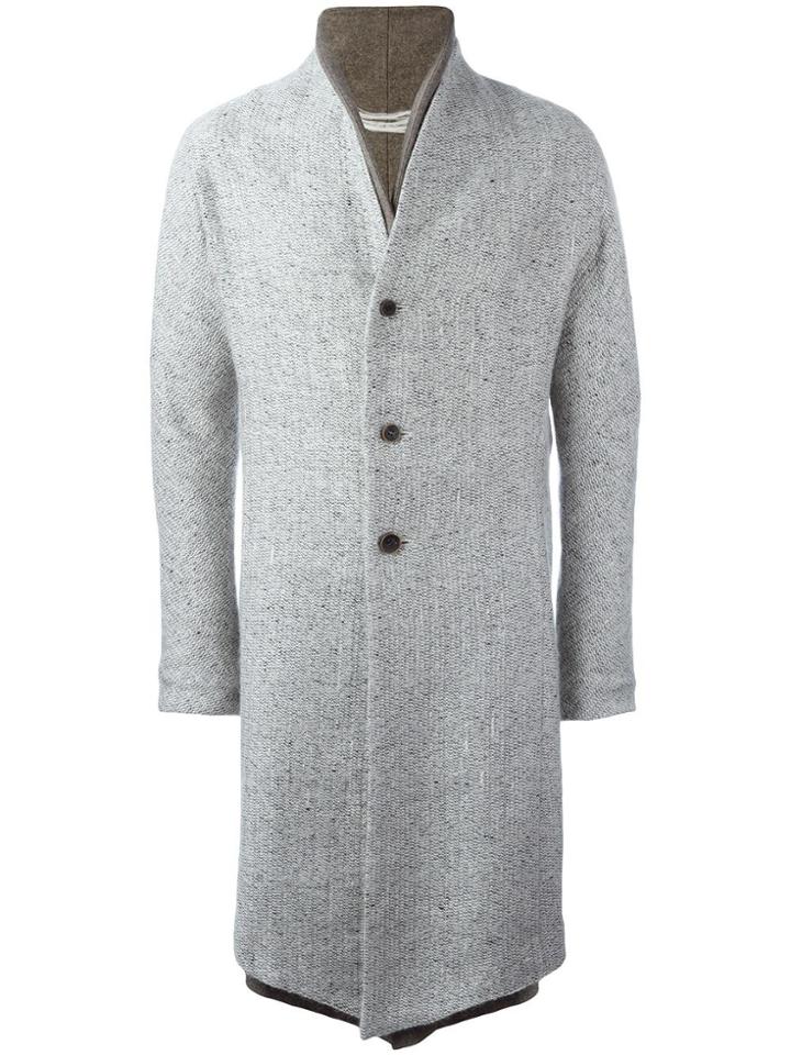 Individual Sentiments Double Lapel Coat - Grey