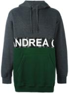 Andrea Crews Split Logo Hoodie, Men's, Size: Medium, Grey, Cotton/polyester