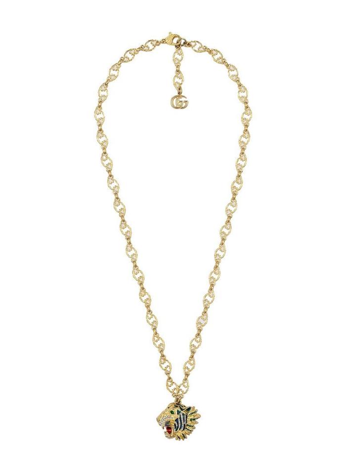 Gucci Tiger Head Necklace - Yellow