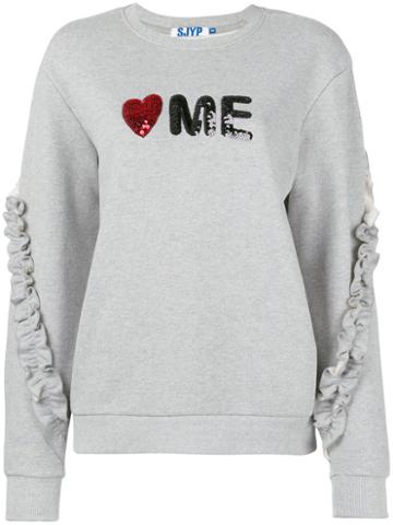 Love Me Sweatshirt - Women - Cotton - M, Grey, Cotton, Steve J & Yoni P