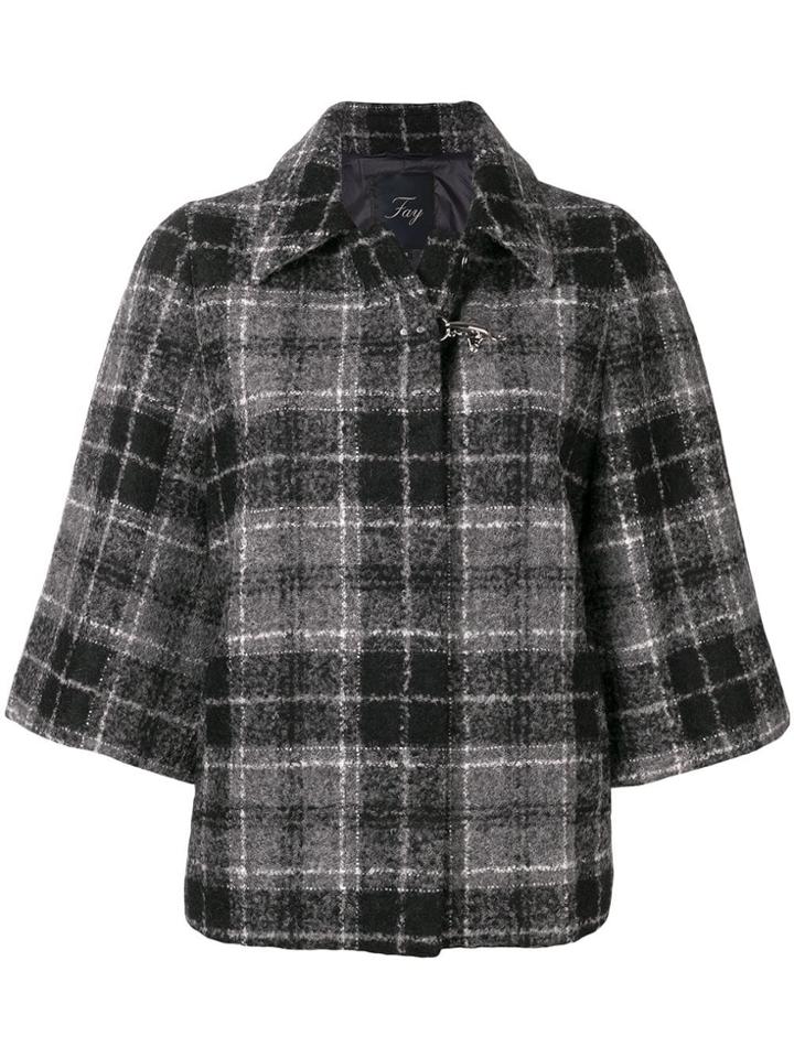 Fay Checked Waistcoat - Black
