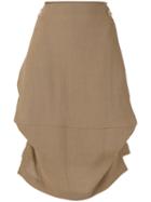 Vivienne Westwood Red Label - Belted Asymmetric Skirt - Women - Ramie - 42, Brown, Ramie