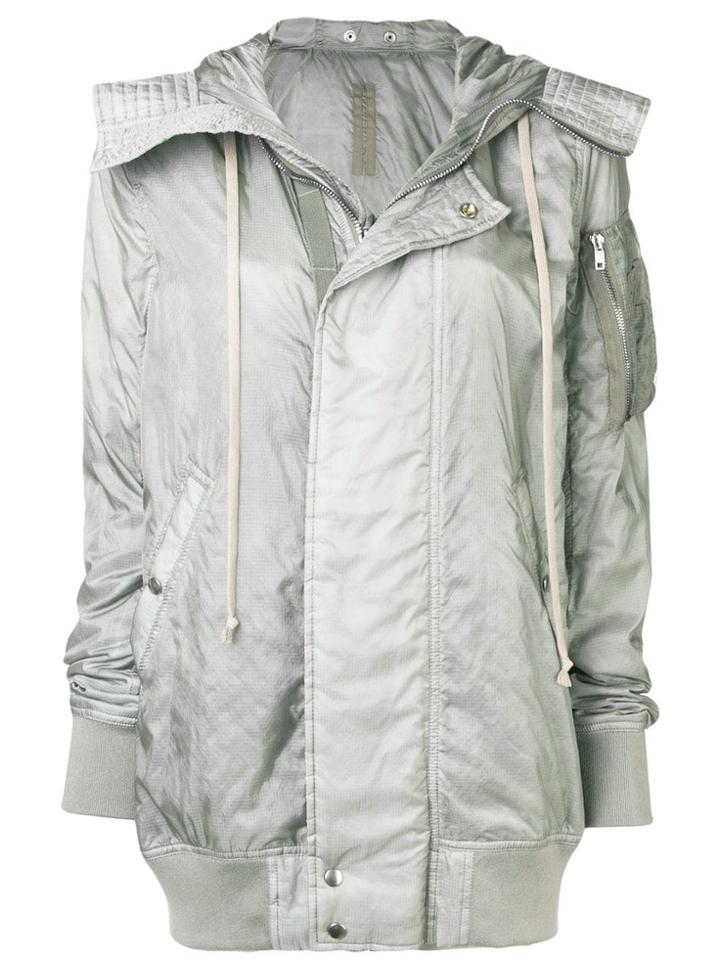 Rick Owens Drkshdw Longline Hooded Bomber - Grey