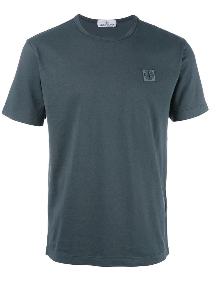 Stone Island Logo Patch T-shirt, Men's, Size: Xxxl, Grey, Cotton