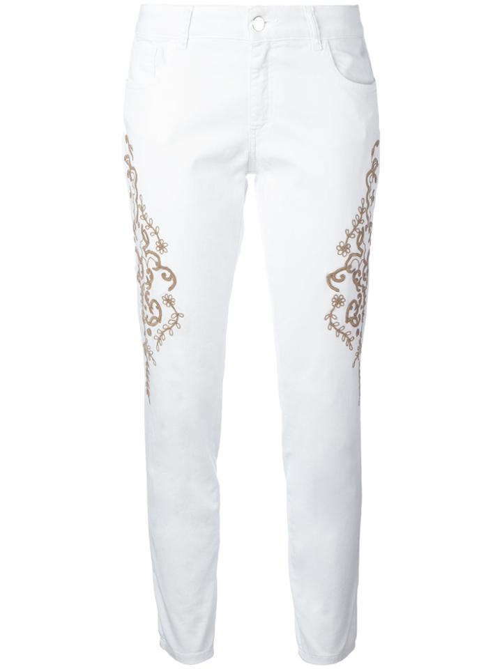 Wandering Embroidered Jeans - White
