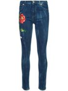 Gucci Embroidered Denim Jeans - Blue