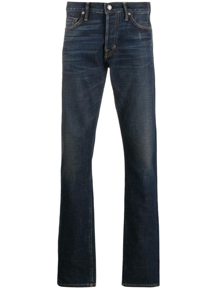 Tom Ford Stonewashed Effect Straight Jeans - Blue