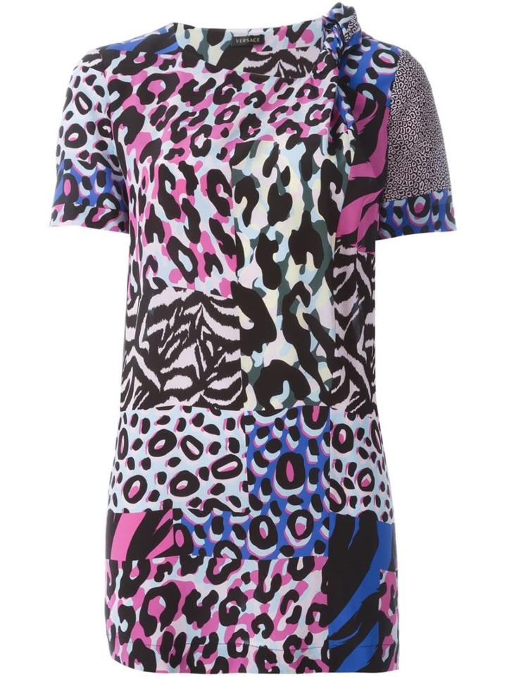 Versace 'wild Patch' Short Sleeved Blouse, Women's, Size: 42, Silk