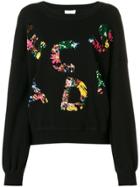 Escada Sport Sequin Embroidered Sweatshirt - Black