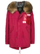 Mr & Mrs Italy Hooded Patch Parka Coat - Red