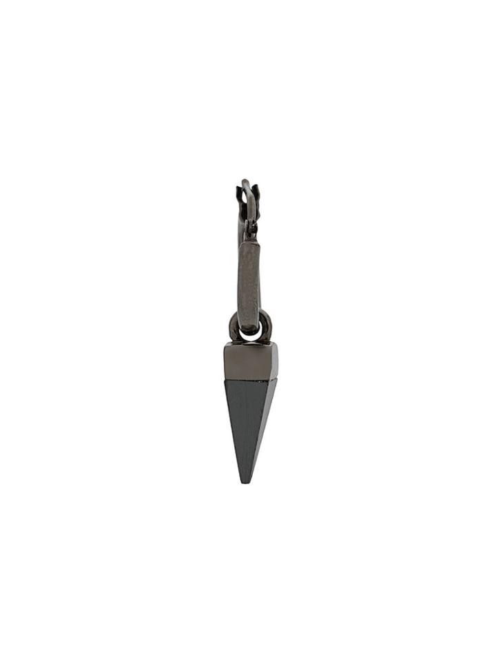 Northskull Pyramid Stone Hoop Single Earrings - Silver