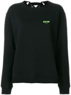 Msgm Lace-up Back Sweatshirt - Black
