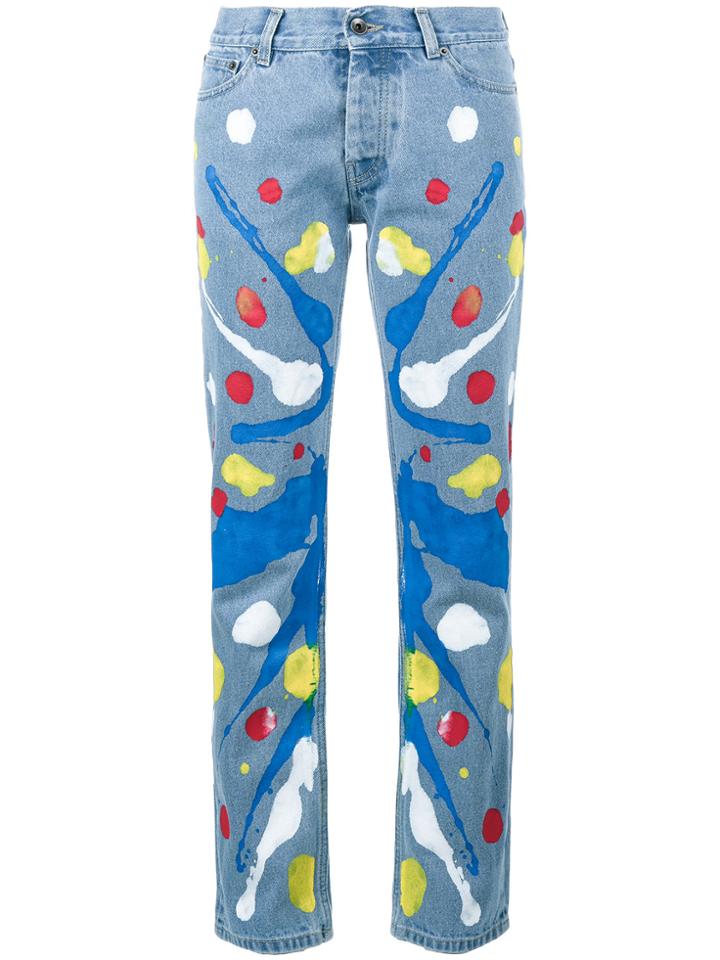 Mirco Gaspari Blue 501 Paint Splattered Jeans
