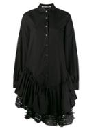 Jourden Asymmetric Midi Shirt Dress - Black