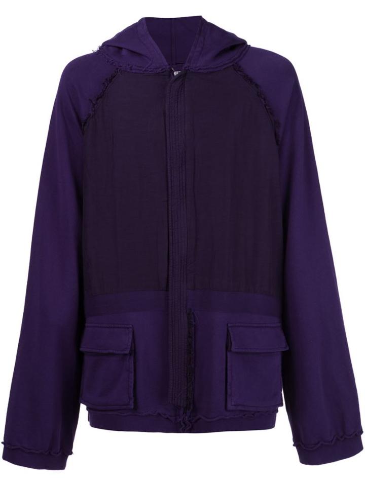 Haider Ackermann Zipped Hoodie, Men's, Size: Large, Pink/purple, Cotton/spandex/elastane