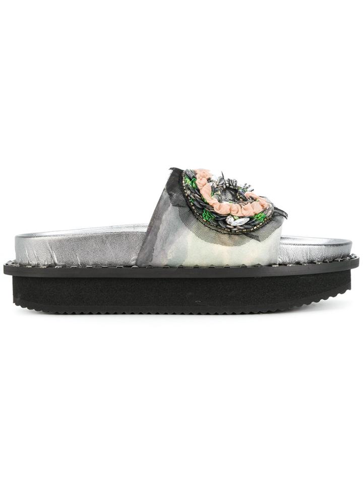 Antonio Marras Embellished Slider Sandals - Grey