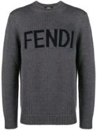 Fendi Logo Patch Sweatshirt - Grey