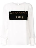 Edward Achour Paris Appliqué Blouse With Frill Cuffs - White