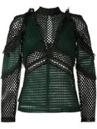 Self-portrait Mesh Blouse - Green