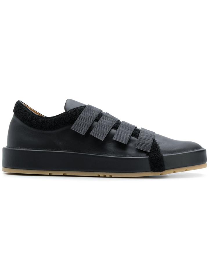 Jil Sander Touch Strap Low Top Sneakers - Black