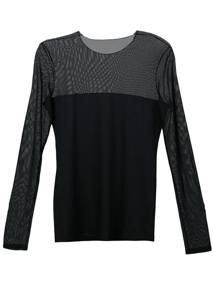 Akris Punto Sheer Panel Blouse - Black