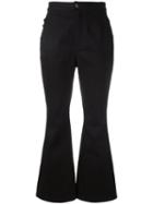 Ellery Flared Cropped Trousers, Women's, Size: 28, Black, Cotton/spandex/elastane