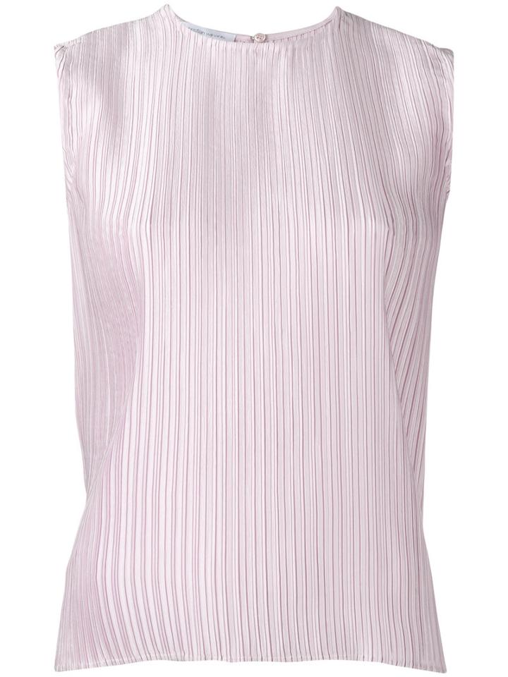 Christian Wijnants - Sleeveless Pleated Top - Women - Polyester - 36, Women's, Pink/purple, Polyester