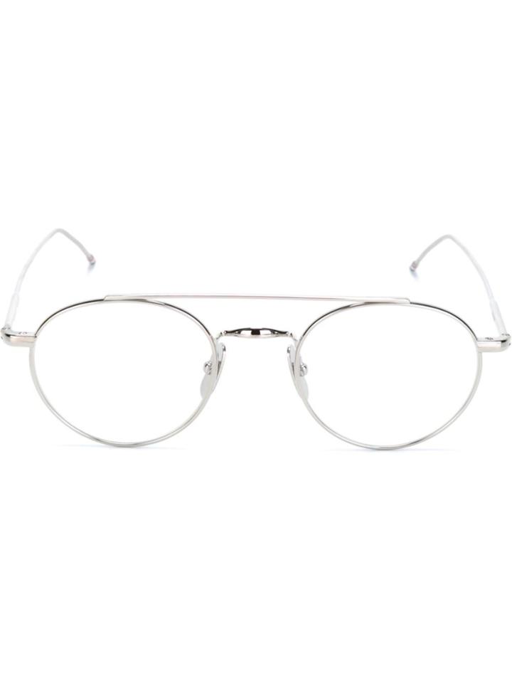 Thom Browne Eyewear Round Frame Glasses - Metallic
