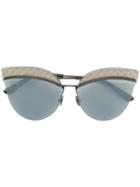 Bottega Veneta Eyewear Contrast Cat-eye Sunglasses - Metallic