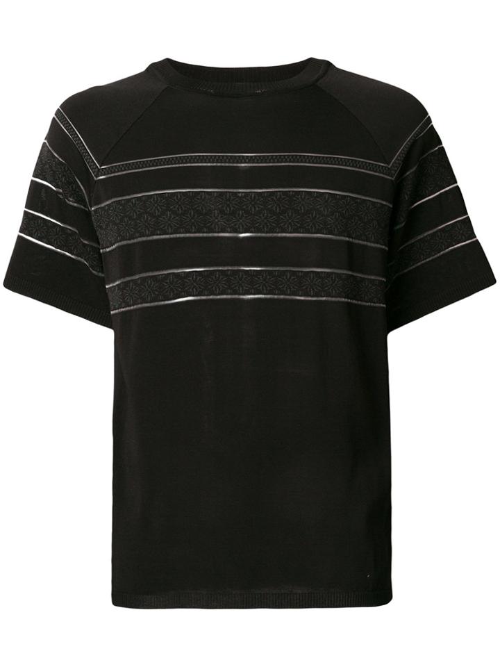 Emporio Armani Fairisle Stripe T-shirt - Black