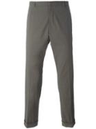 Jil Sander Cuffed Trousers, Men's, Size: 50, Grey, Cotton/spandex/elastane