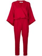 P.a.r.o.s.h. Kimono Style Wrap Jumpsuit - Red