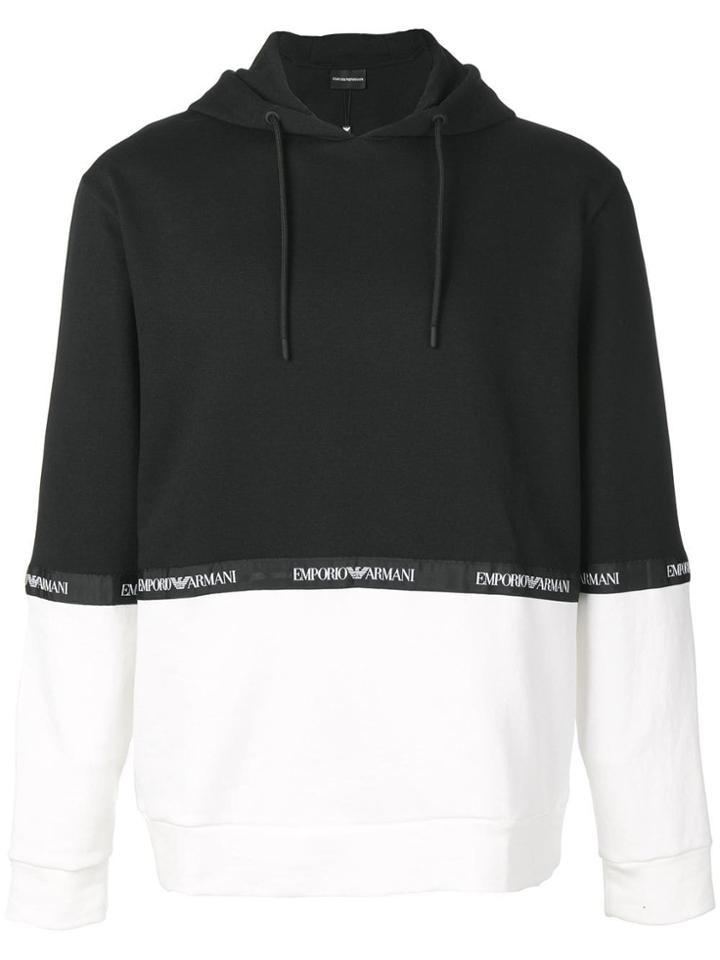 Emporio Armani Colour Block Hoodie - Black