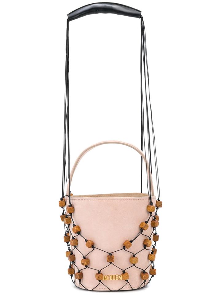Jacquemus Beaded Net Tote Bag - Pink