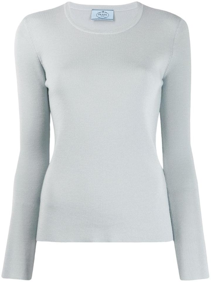 Prada Fine Knit Jumper - Blue