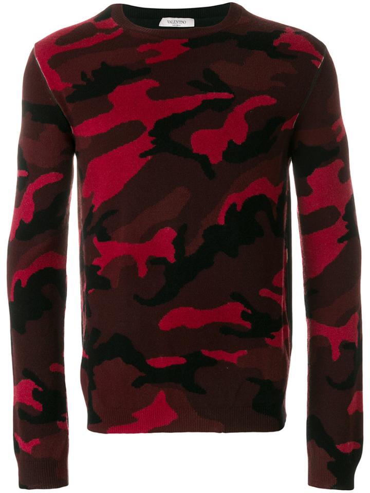 Valentino Military Design Sweater - Red