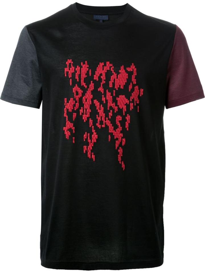 Lanvin Contrasting Sleeve T-shirt, Men's, Size: L, Black, Cotton