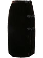 Valentino Pre-owned 1980's Velvet Pencil Skirt - Brown
