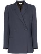 Toteme Relaxed Fit Double-breasted Blazer - Blue