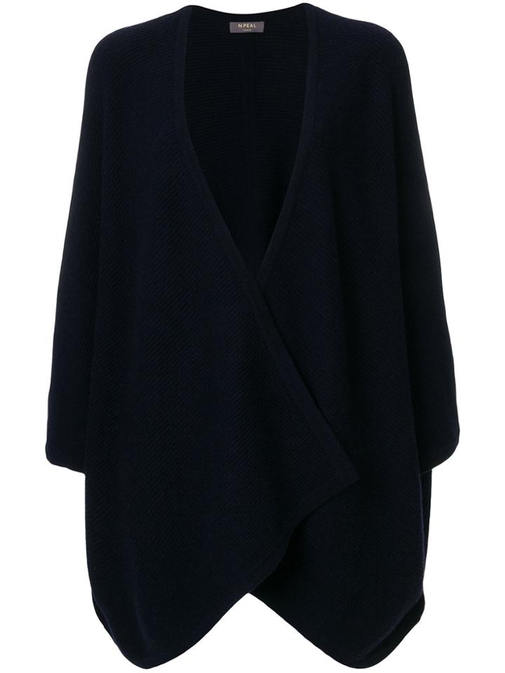 N.peal Oversized Drape Cardigan - Blue