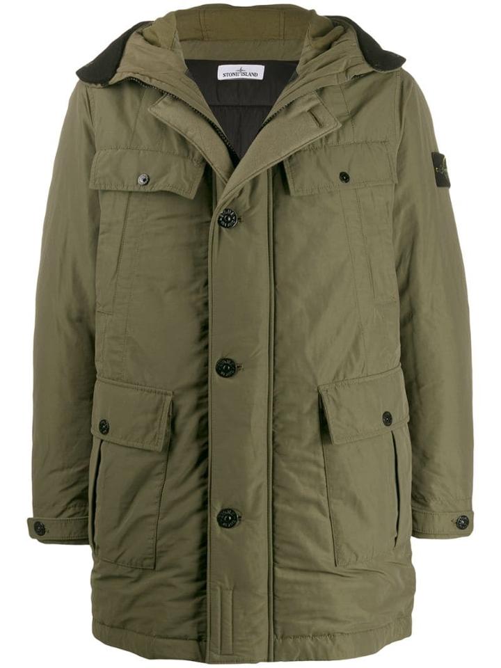 Stone Island Logo Coat - Green