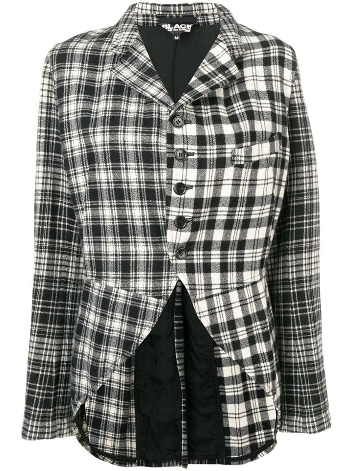 Comme Des Garçons Vintage Panelled Plaid Jacket - Black