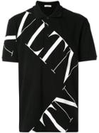 Valentino Logo Print Polo Shirt - Black