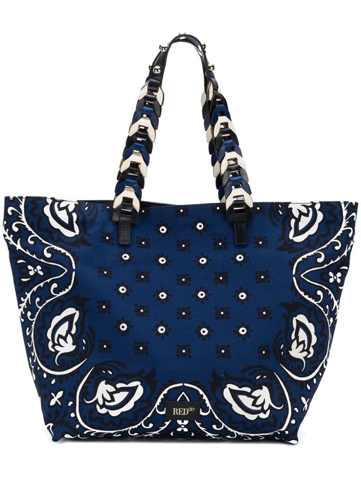 Red Valentino Paisley Print Tote - Blue