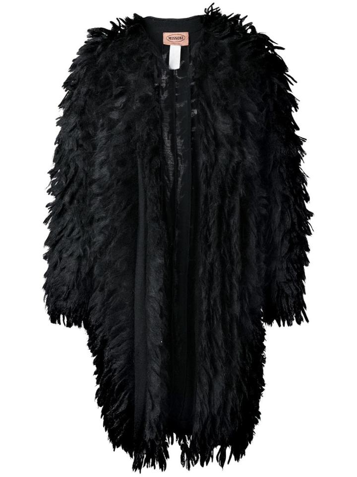Missoni Vintage Mohair Blend Fur Coat - Black