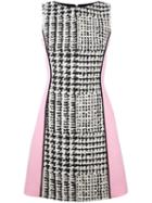 Fausto Puglisi Tweed Panel Mini Dress, Women's, Size: 42, Pink/purple, Silk/acetate/wool