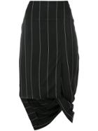 Haider Ackermann Asymmetric Striped Skirt - Black